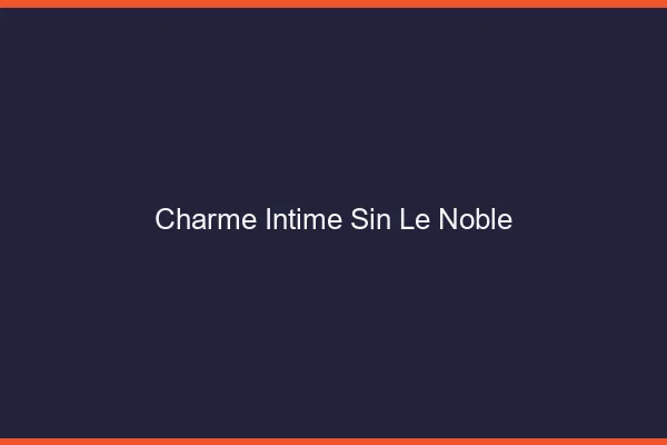 Charme Intime Sin-le-Noble