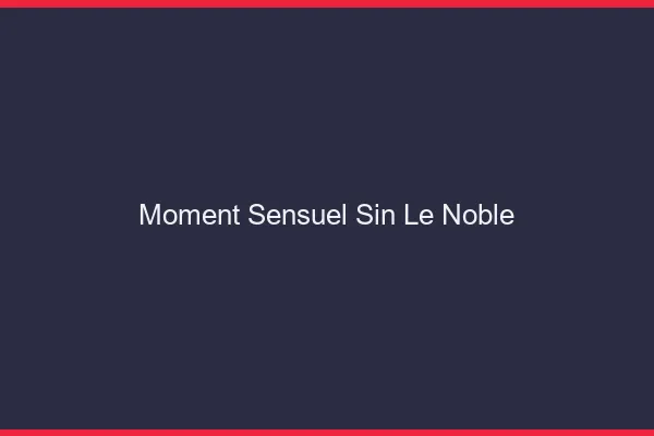 Moment Sensuel Sin-le-Noble