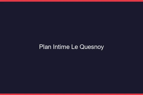 Plan Intime Le Quesnoy